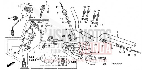 HANDLE PIPE/TOP BRIDGE CBF600SA de 2010